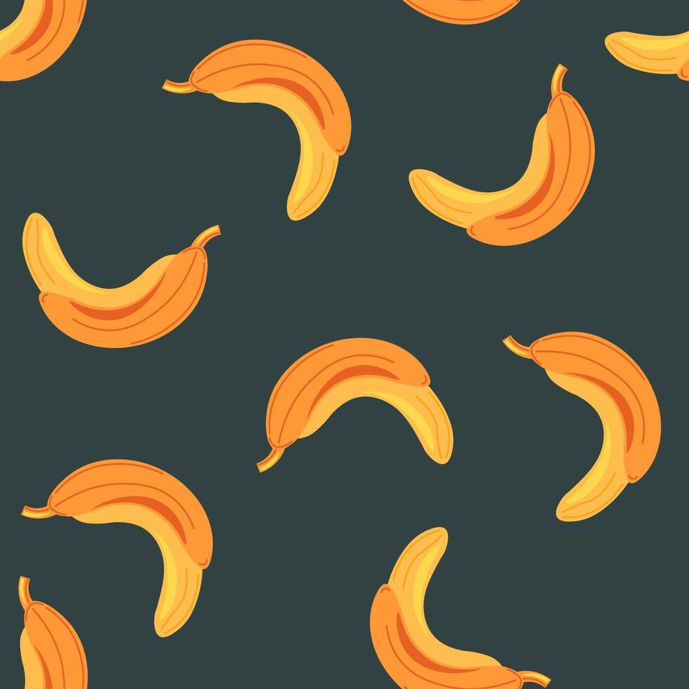 Curved Yellow Bananas Seamless Pattern vector