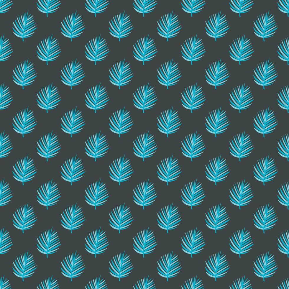 Teal Palm Leaves Dark Background vector