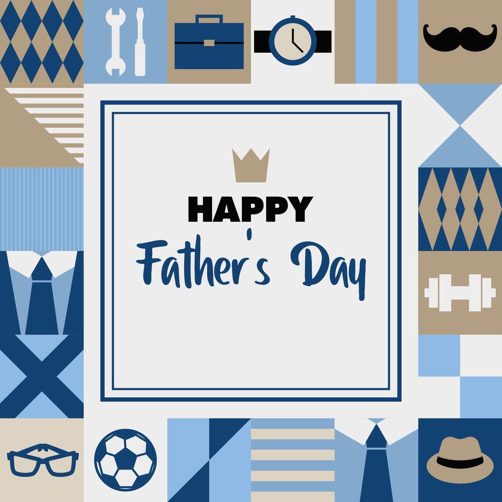 Happy Fathers Day Greeting card vector