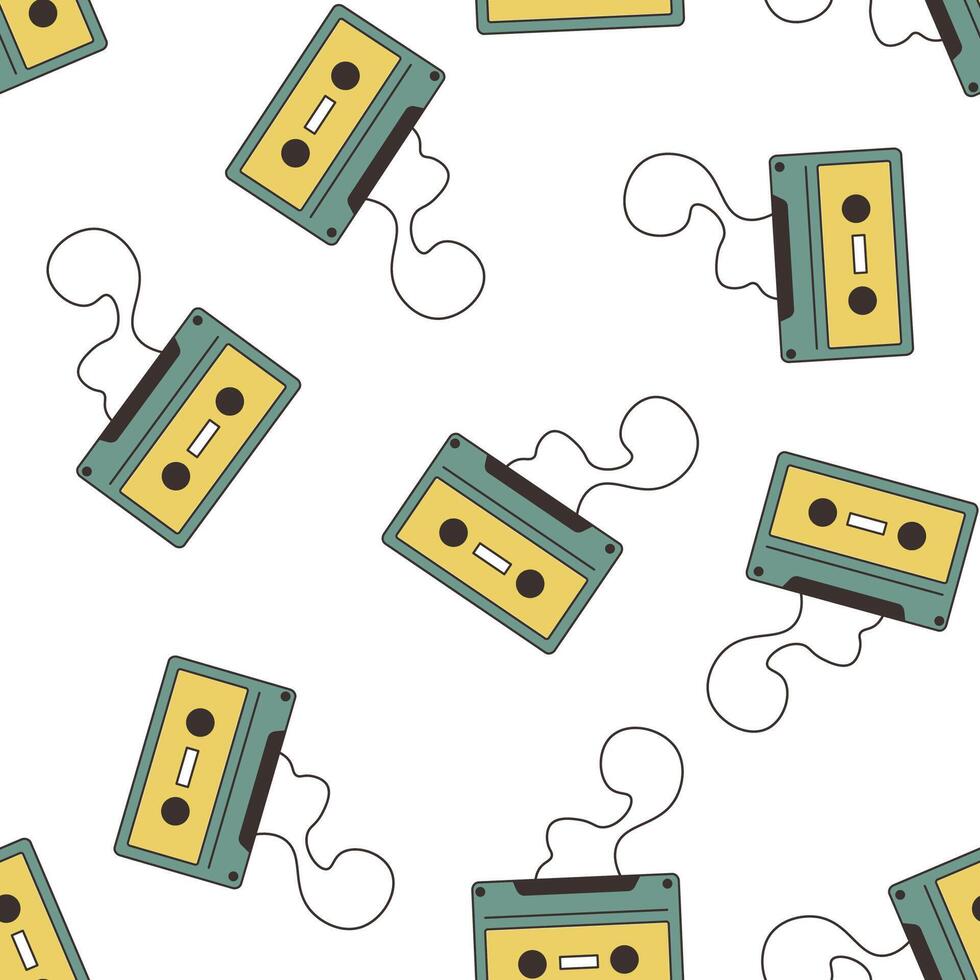 Cassette Tape Vintage Music Pattern vector