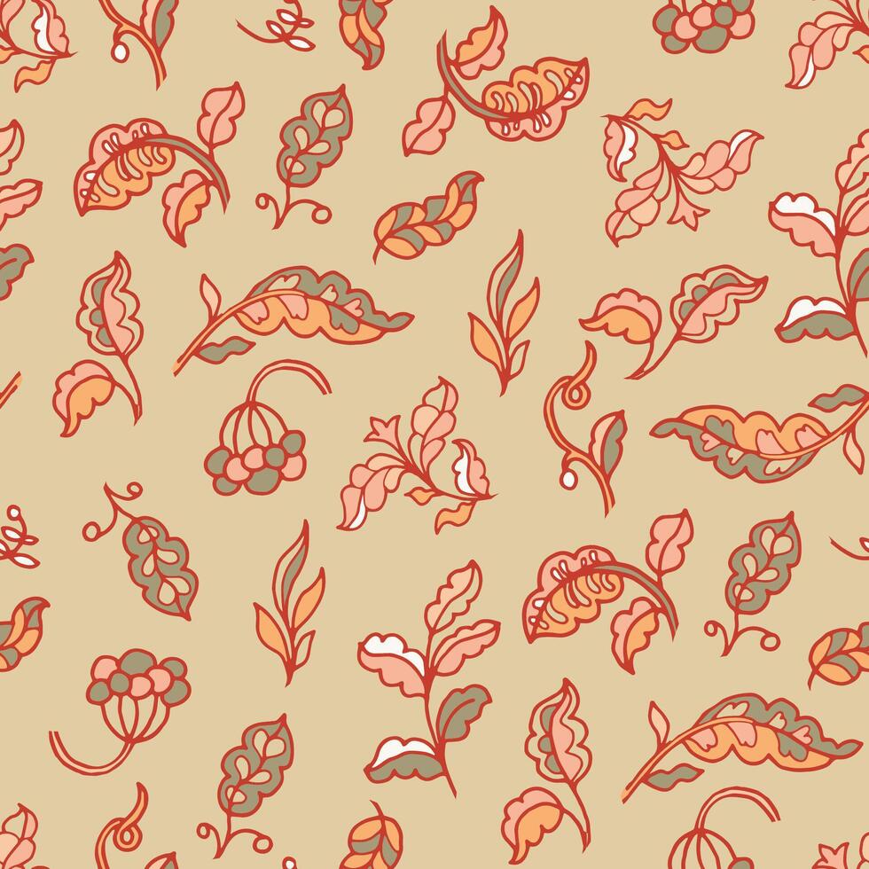 Warm Autumn Leaves Scatter Pattern vector