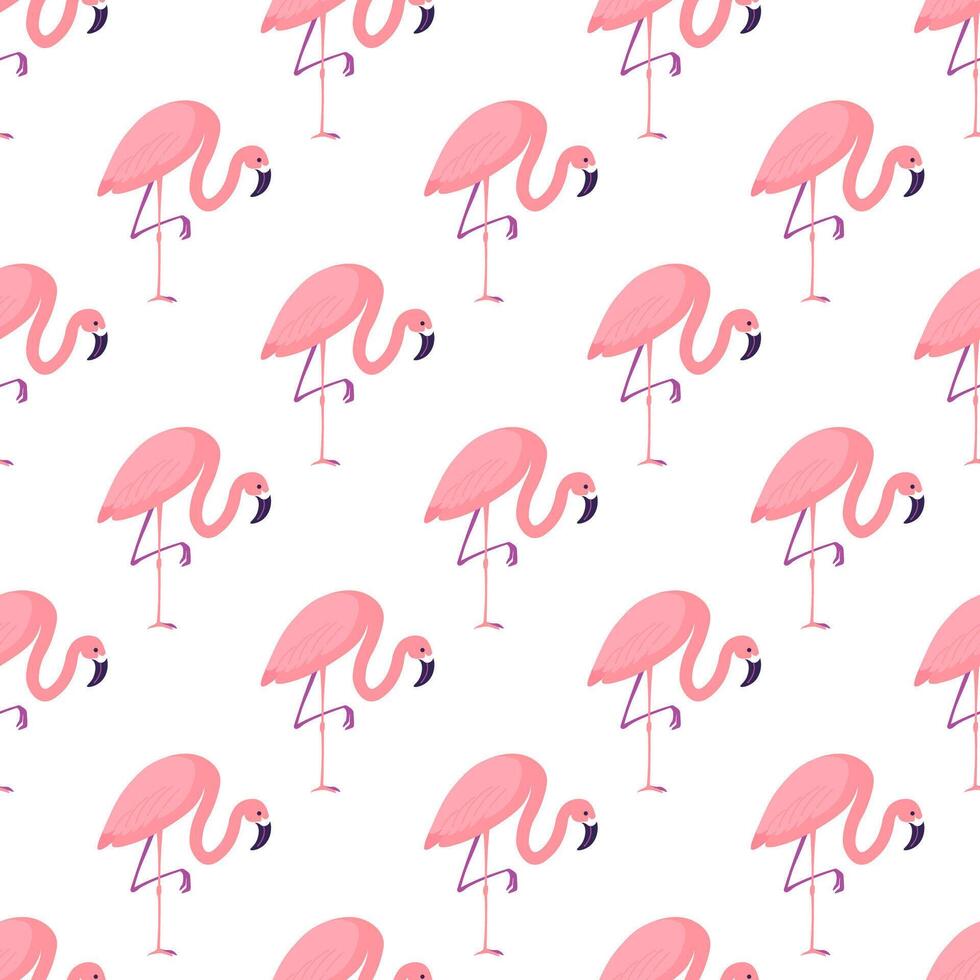 Pink Flamingos Seamless Pattern vector