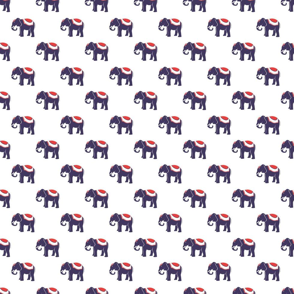 Royal Elephants Parade Seamless Pattern vector