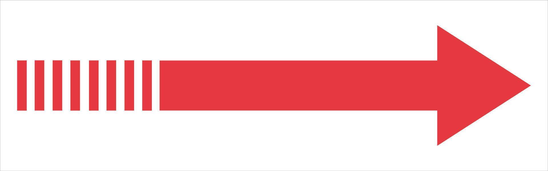 Long red arrows icon. Trendy long left and right arrows in flat style. vector