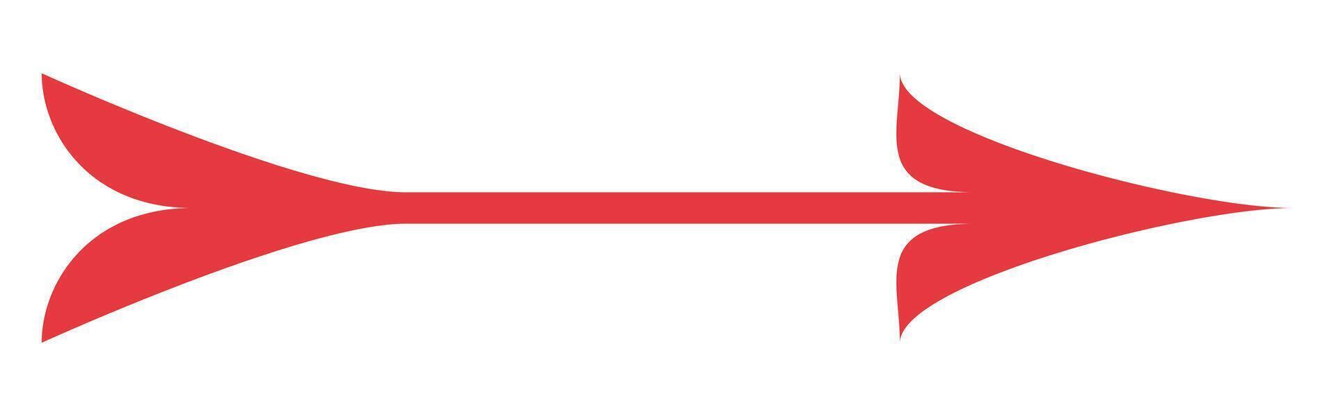 Long red arrows icon. vector