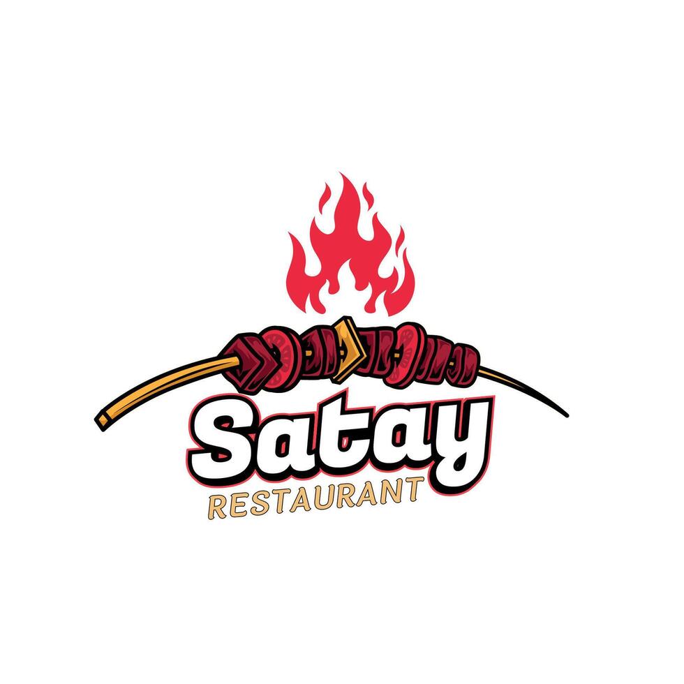 Logo for satay and barbecue restaurant vector