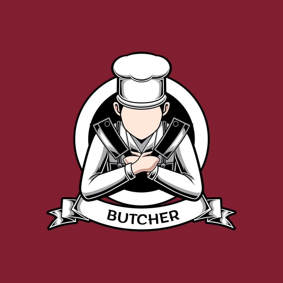Logo of a chef butcher vector