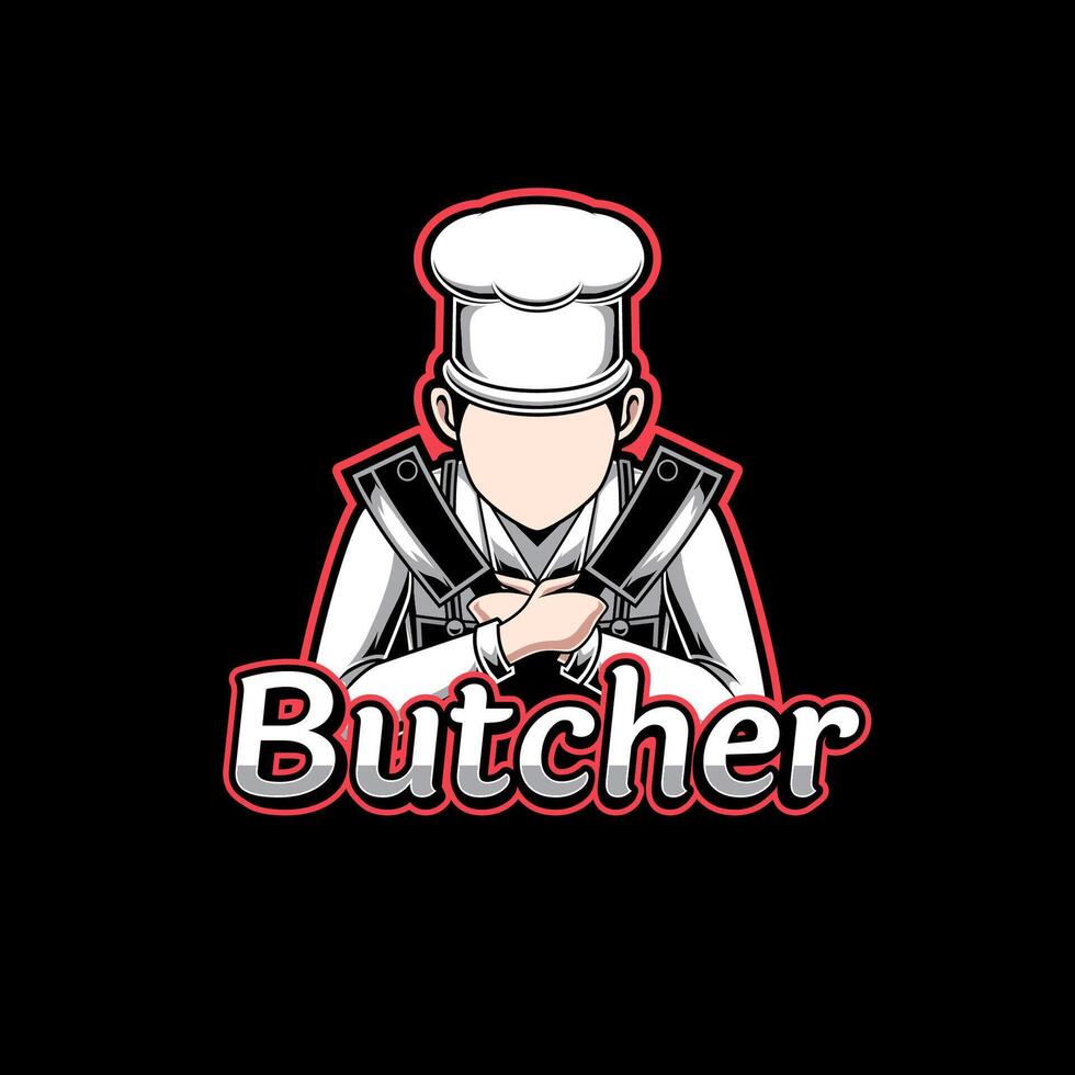 Logo of a chef butcher meat expert vector