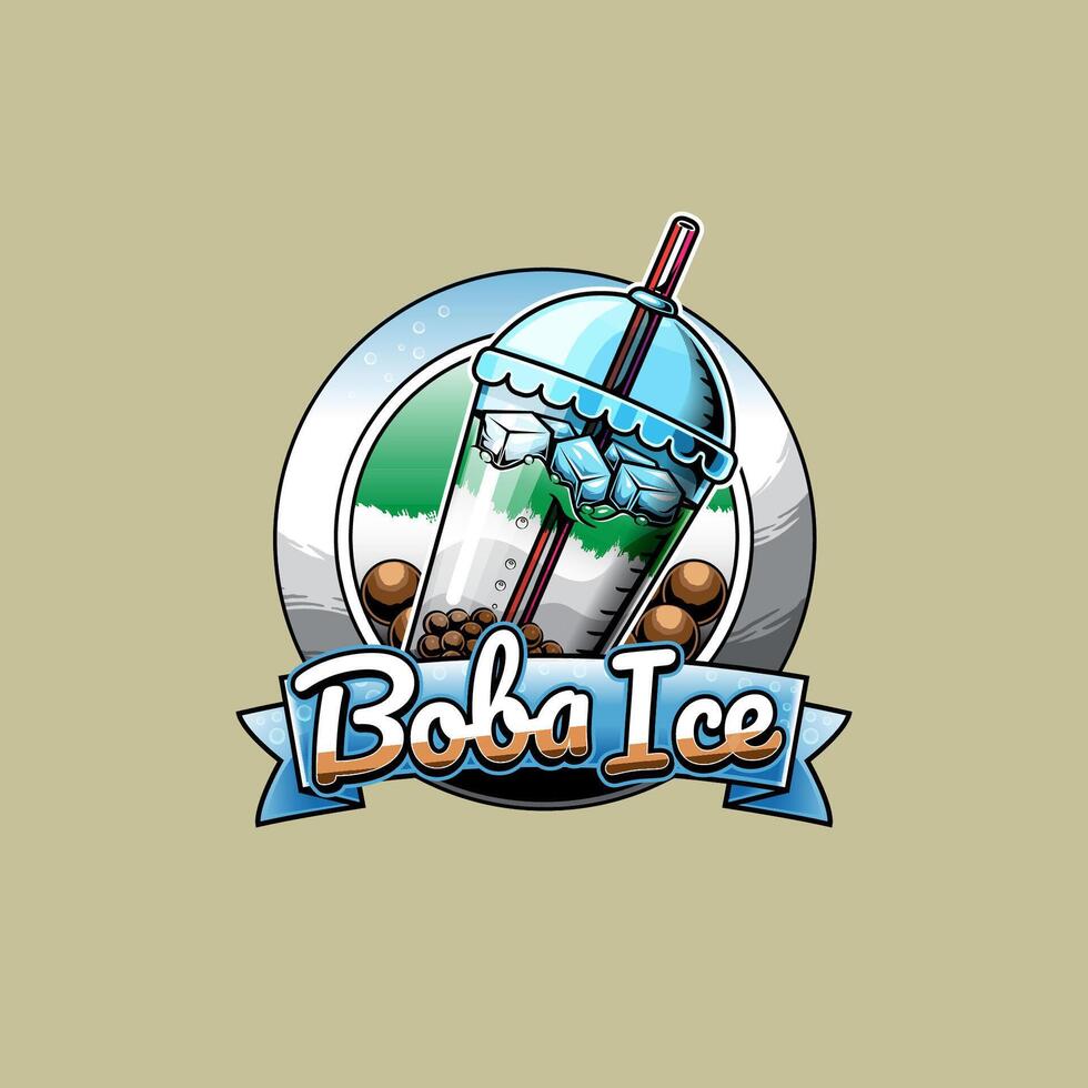 Boba ice Logo vector