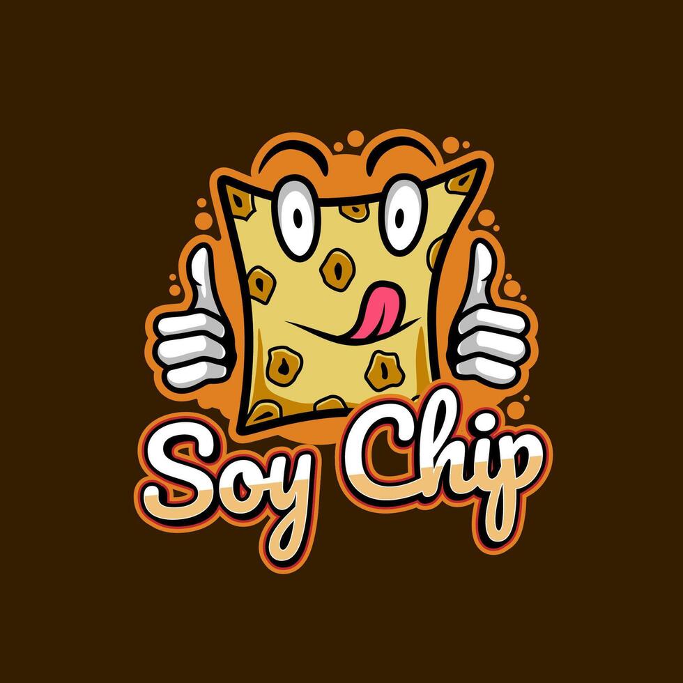 Soy Chips character logo logo for street food and fast food vector