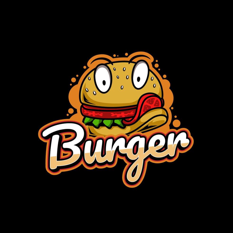 Burger character illustration logo for burger business and fast food vector