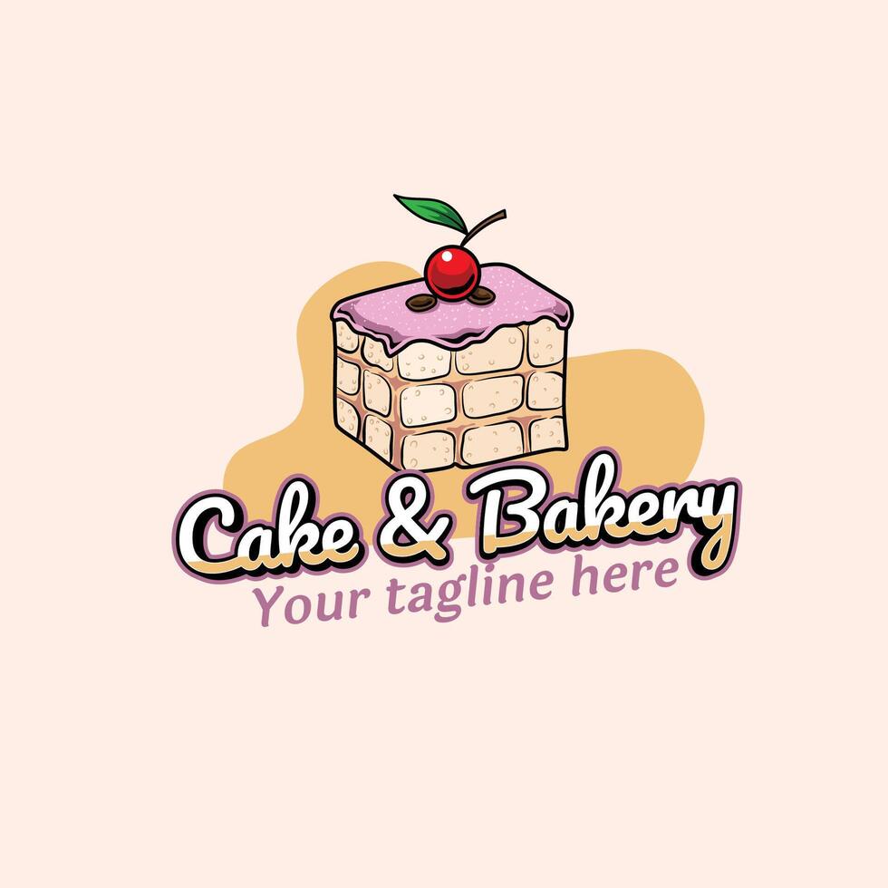 Cake logo for cake and bakery business vector