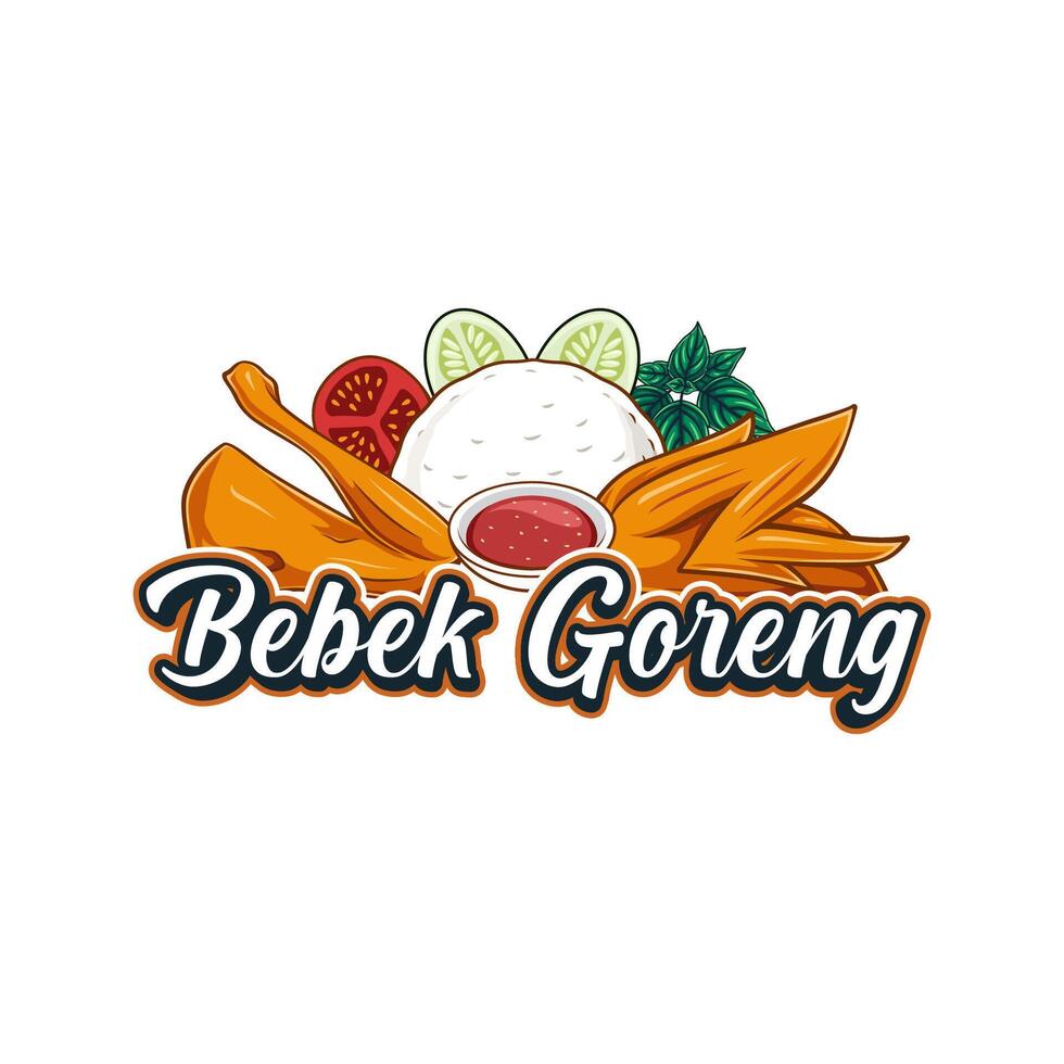 Bebek Goreng Logo for fried Duck restaurant vector