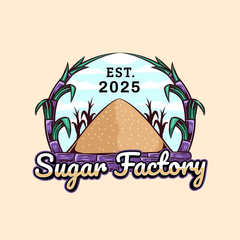 logo template for sugar factory vector