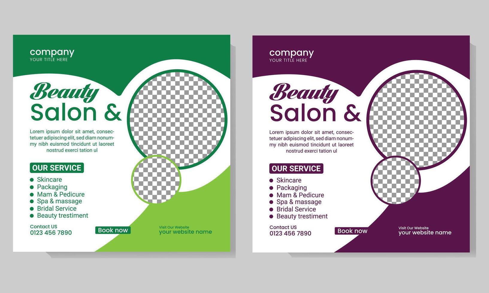 Salon Social Media Post Design vector