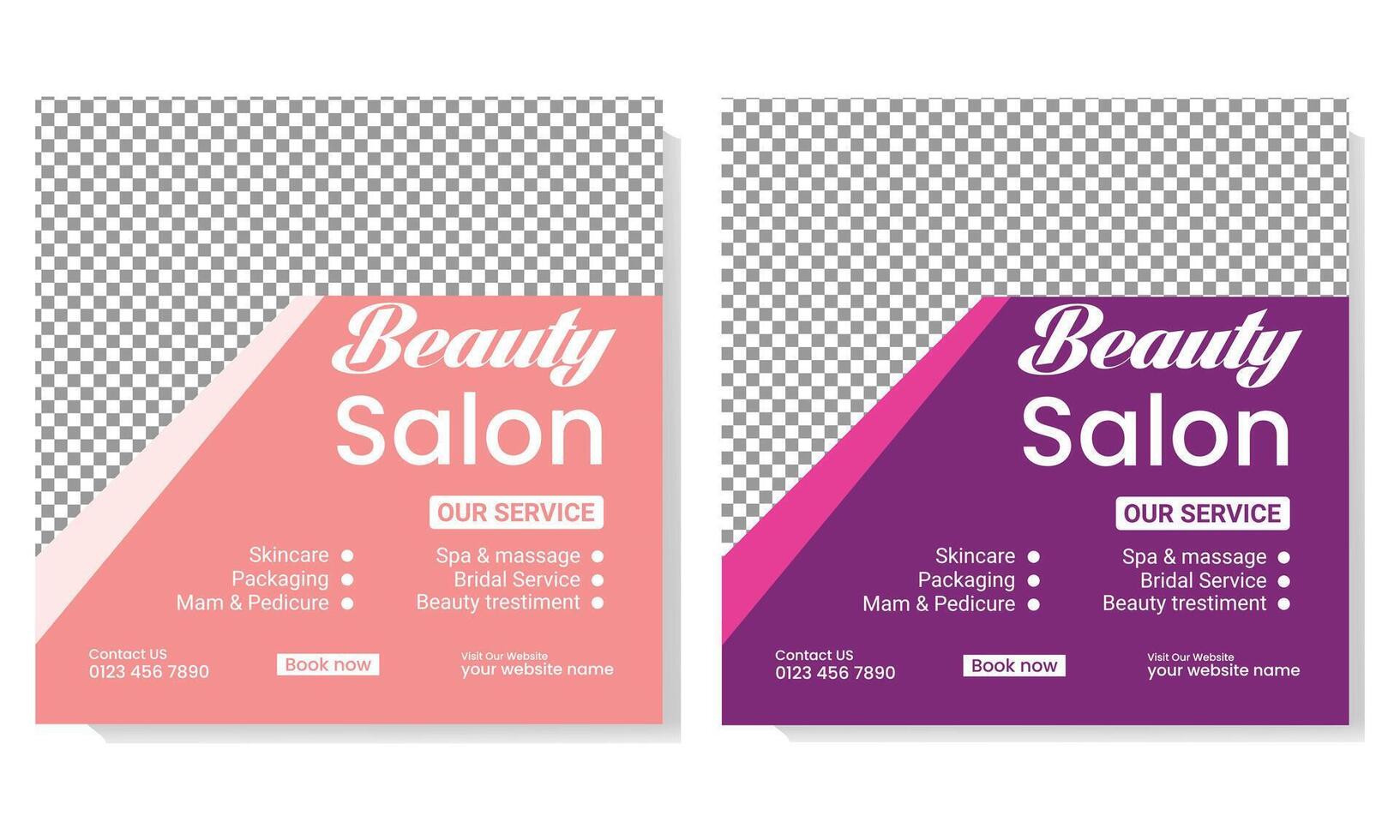 Salon Social Media Post Template Design vector