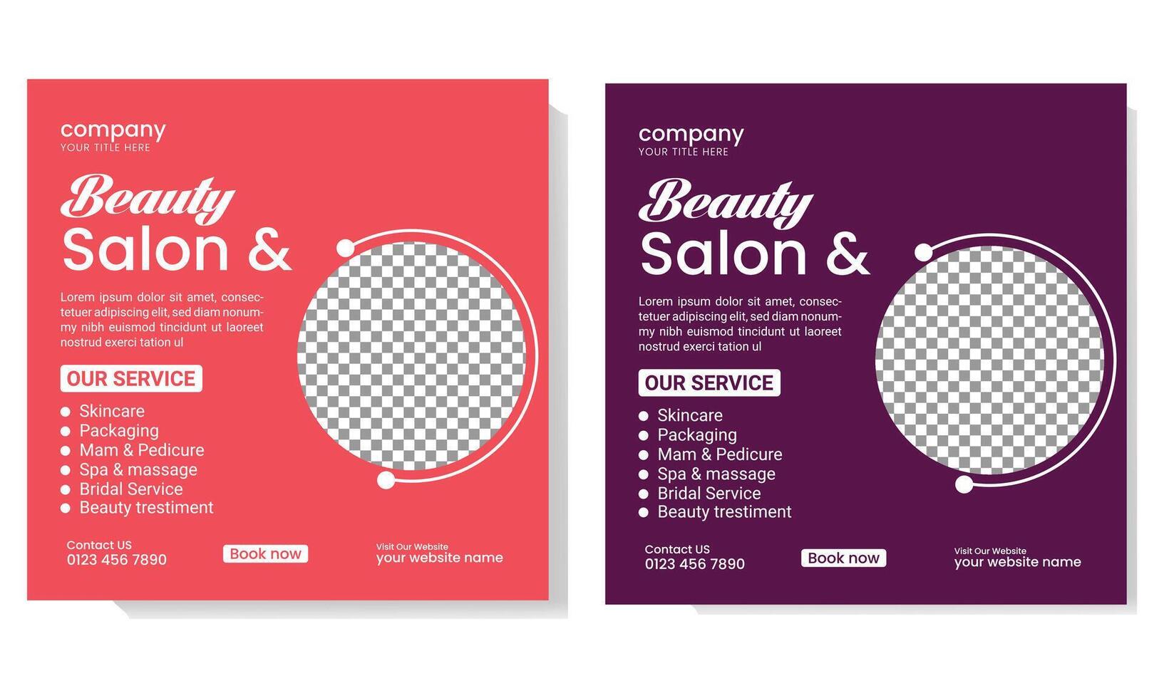 Beauty and Spa Social Media Salon Post vector