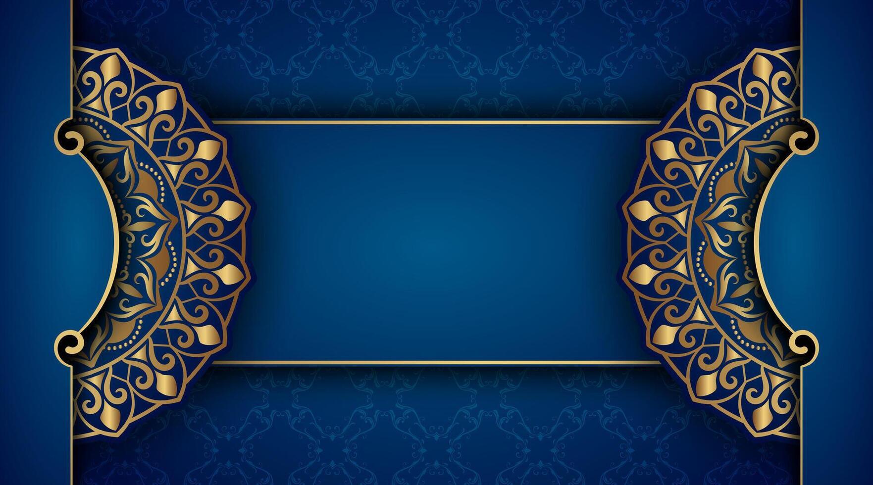 luxury blue background, with mandala vector