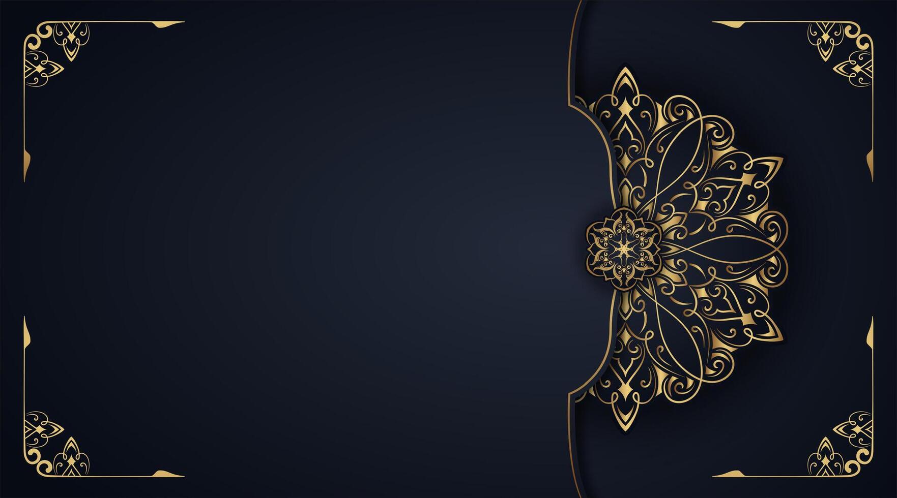 luxury black mandala background for invitation vector