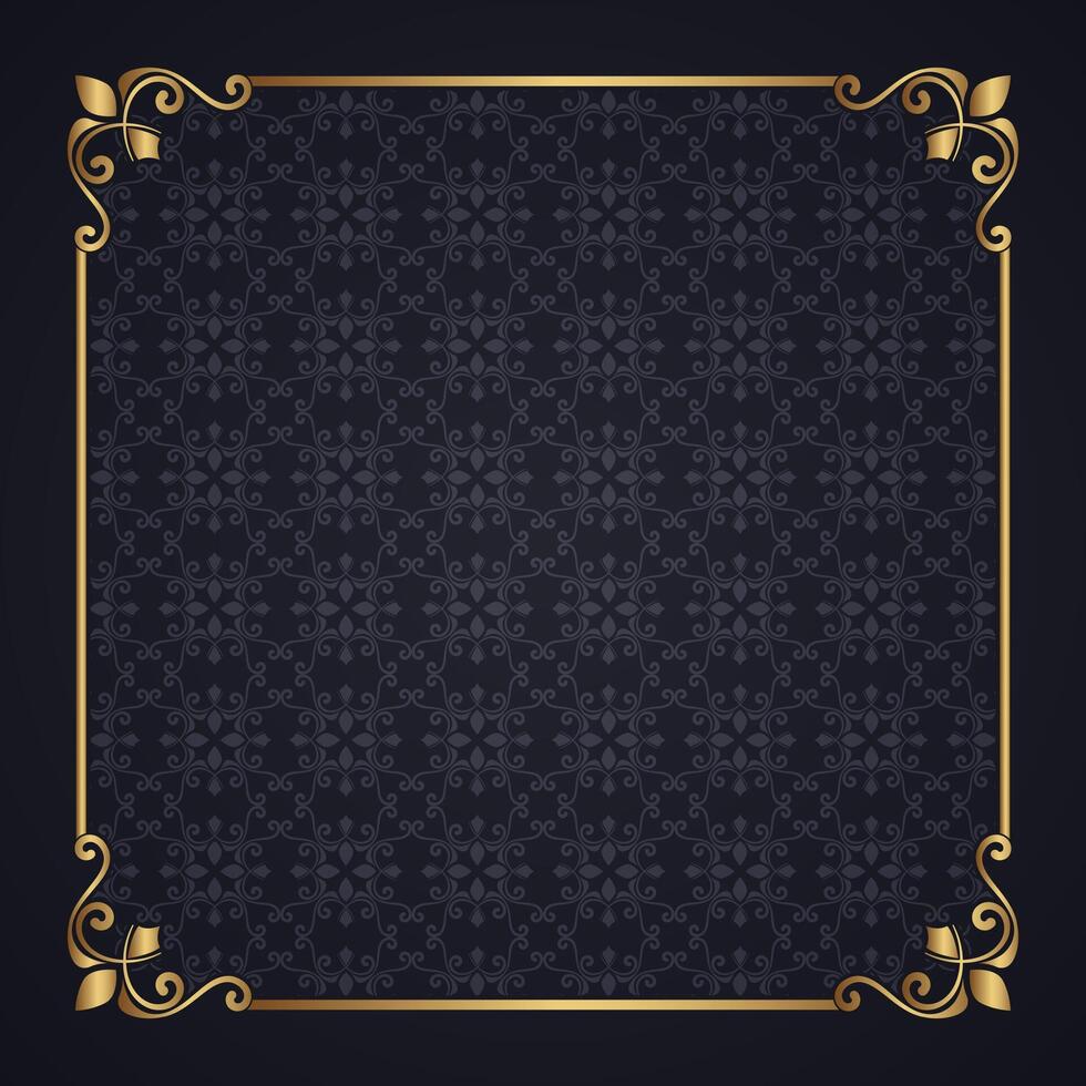 decorative frame with black abstract pattern background vector
