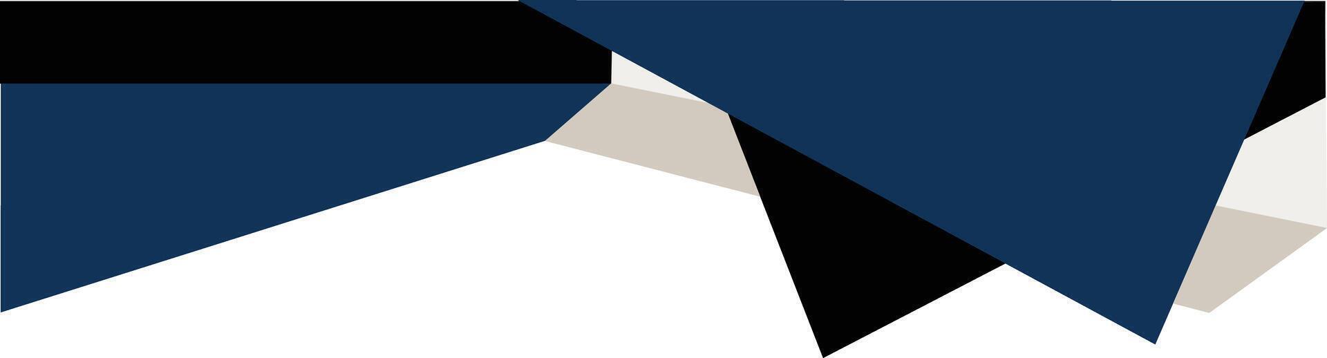 Elegant Blue and Black Geometric Shapes. Decorative Element of Header and Corner Border Frame. vector