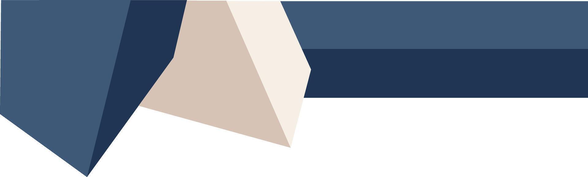 Modern Aesthetic Blue and Beige Geometric Shapes. Decorative Element of Header and Corner Border Frame. vector