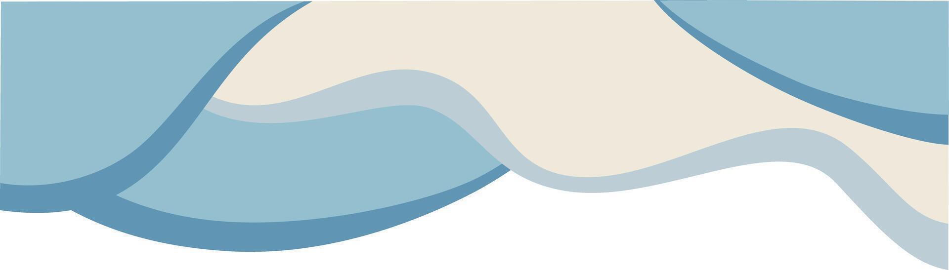 Simple Blue Curve and Wave Shapes. Decorative Element of Header and Corner Border Frame. vector