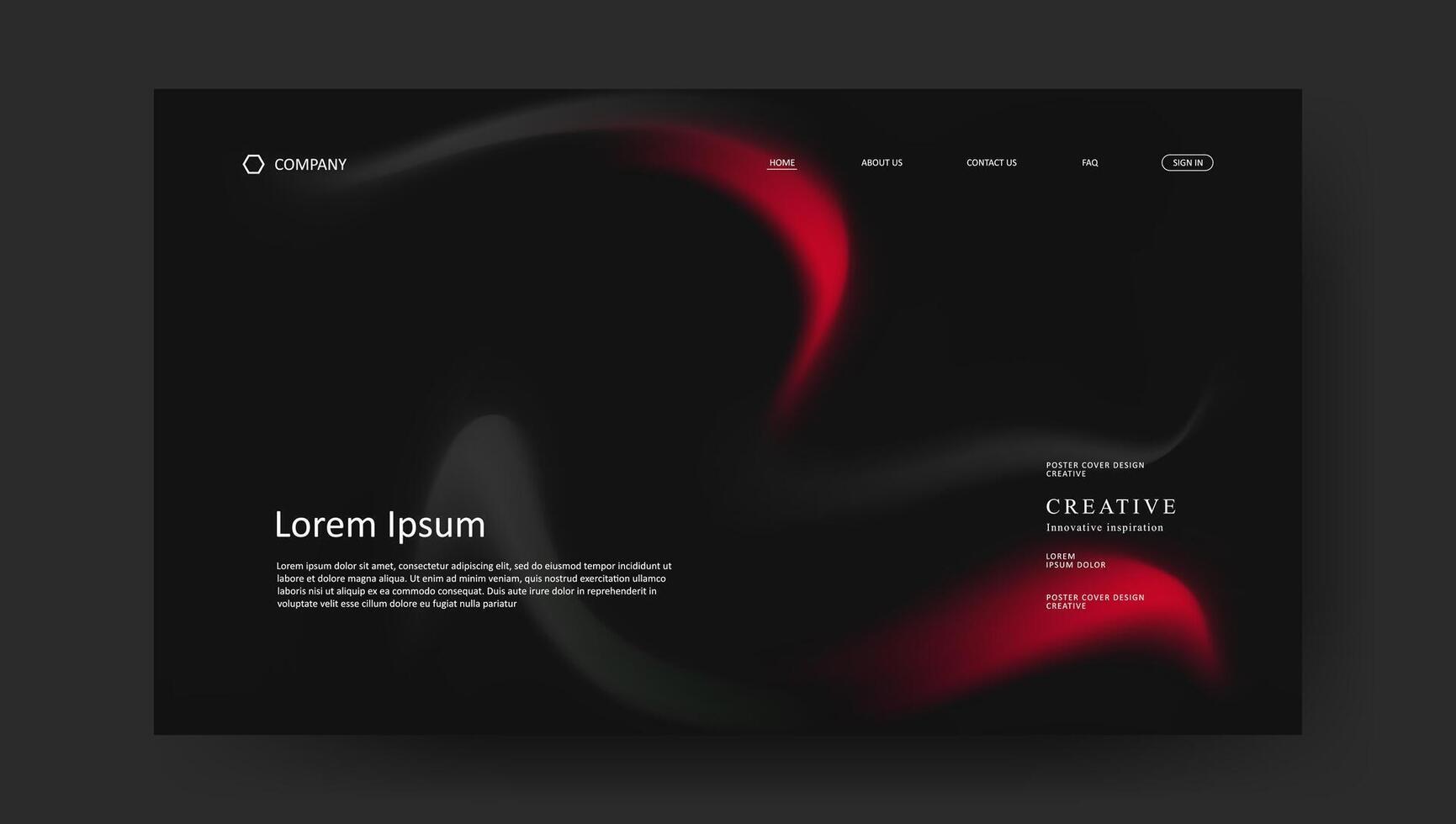Abstract fluid gradient wave futuristic design of landing page vector