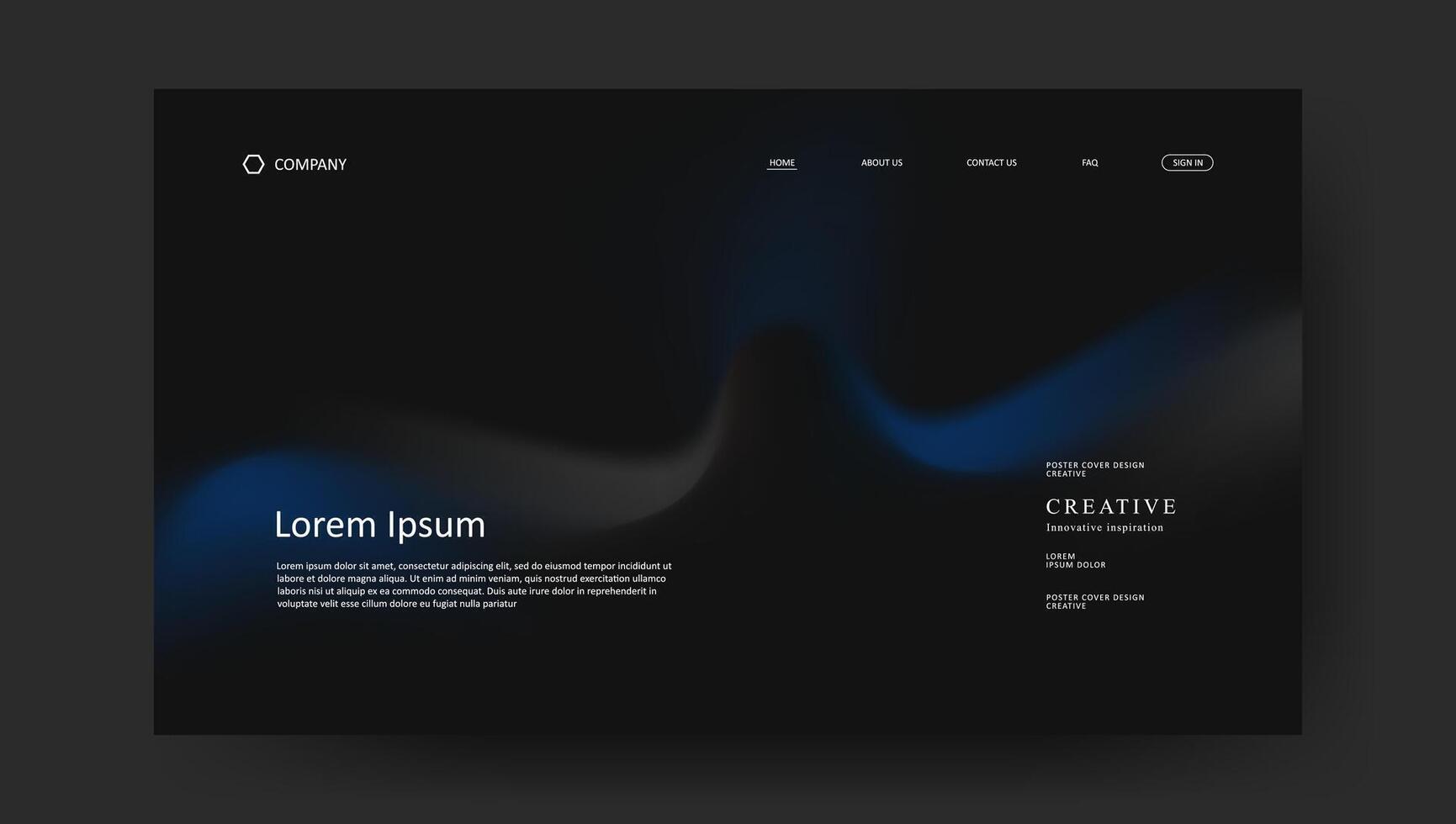 fluid gradient futuristic design of landing page vector