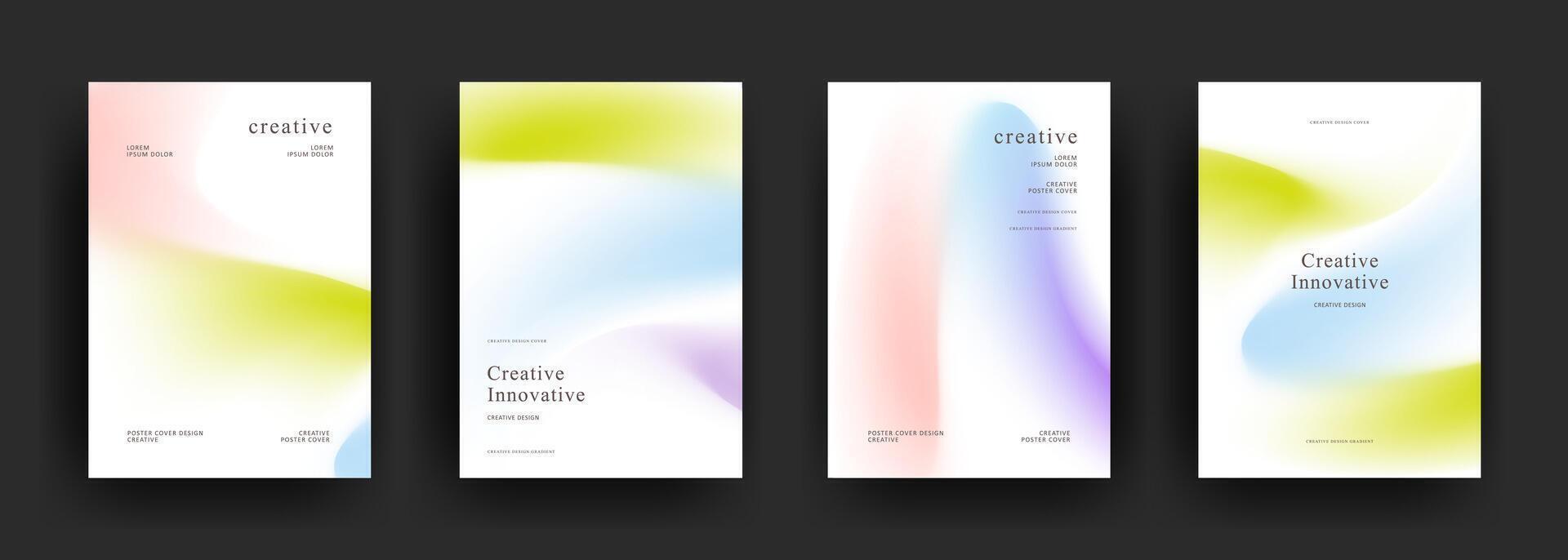 Abstract fluid gradient poster template. trendy Covers Design vector
