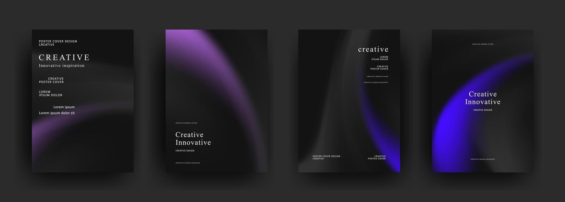 Abstract wave fluid gradient poster template. trendy Covers Design vector