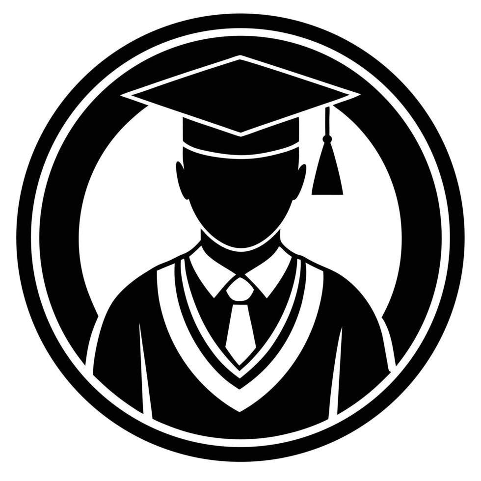 Graduation graduate student icon design cap and gown academic achievement vector