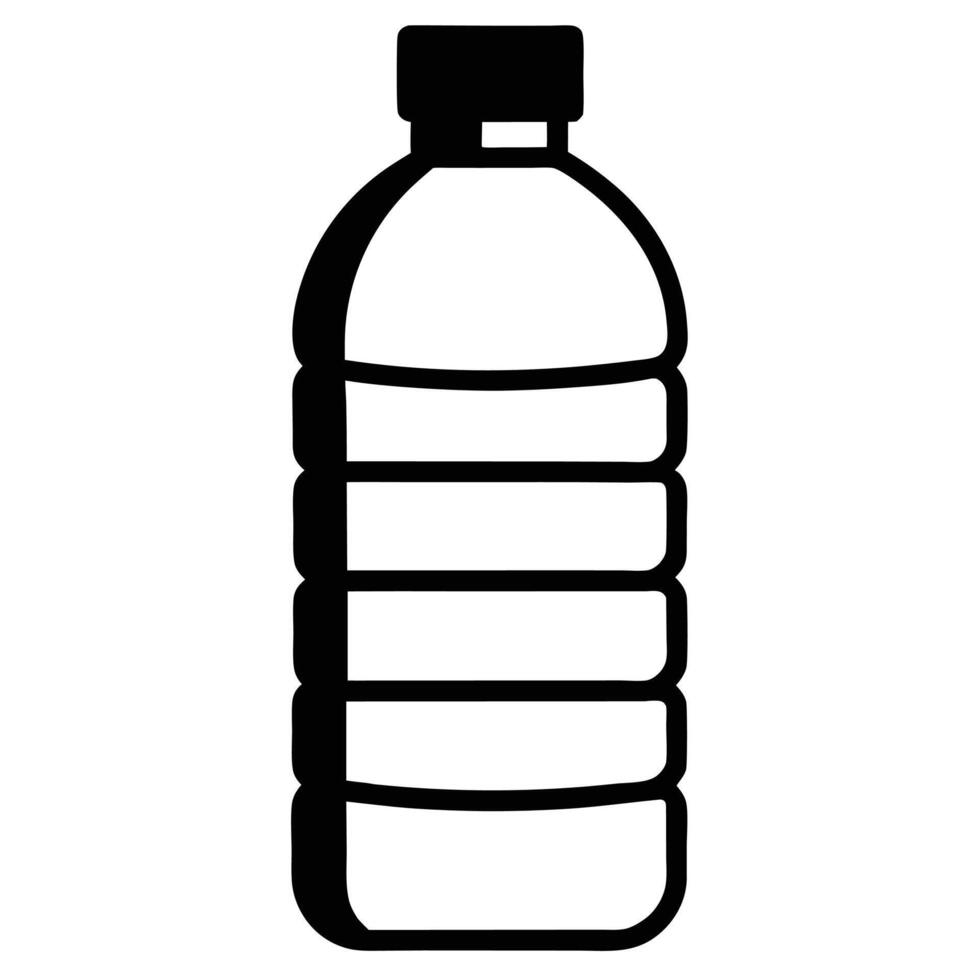 Simple black and white water bottle icon graphic design illustration vector