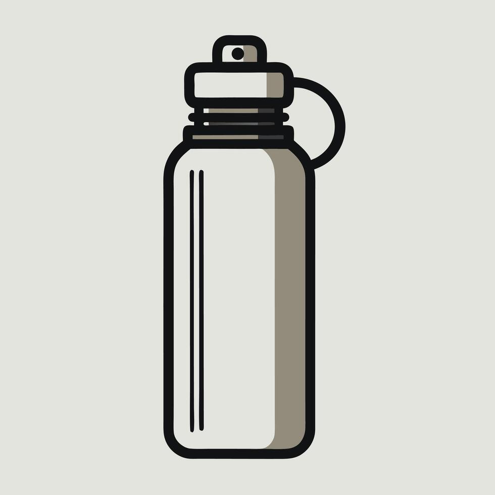 Reusable water bottle illustration simple minimalist design style vector