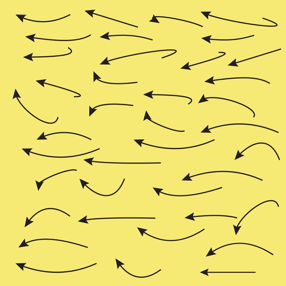 Hand-drawn doddle arrow set vector