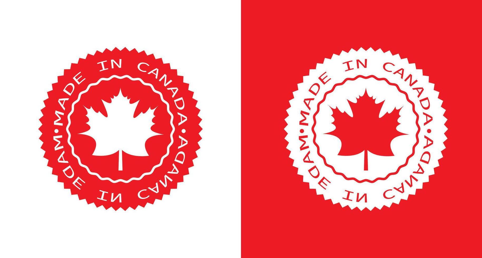 made in Canada labels, Canadian product icon set vector