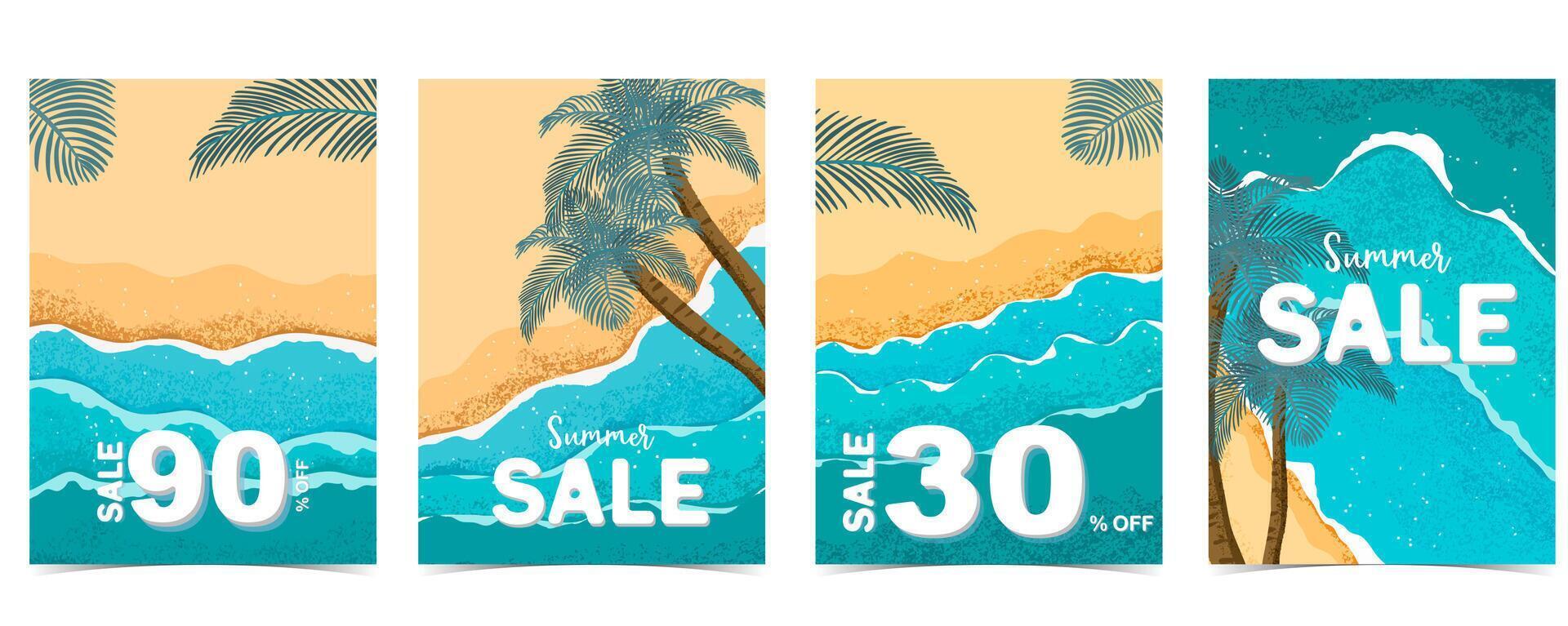 summer sale beach resort background vector