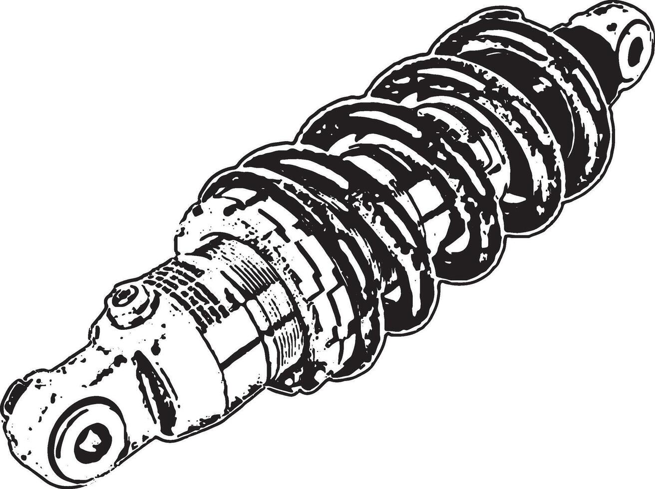 Grunge illustration of a motorcycle shock absorber vector