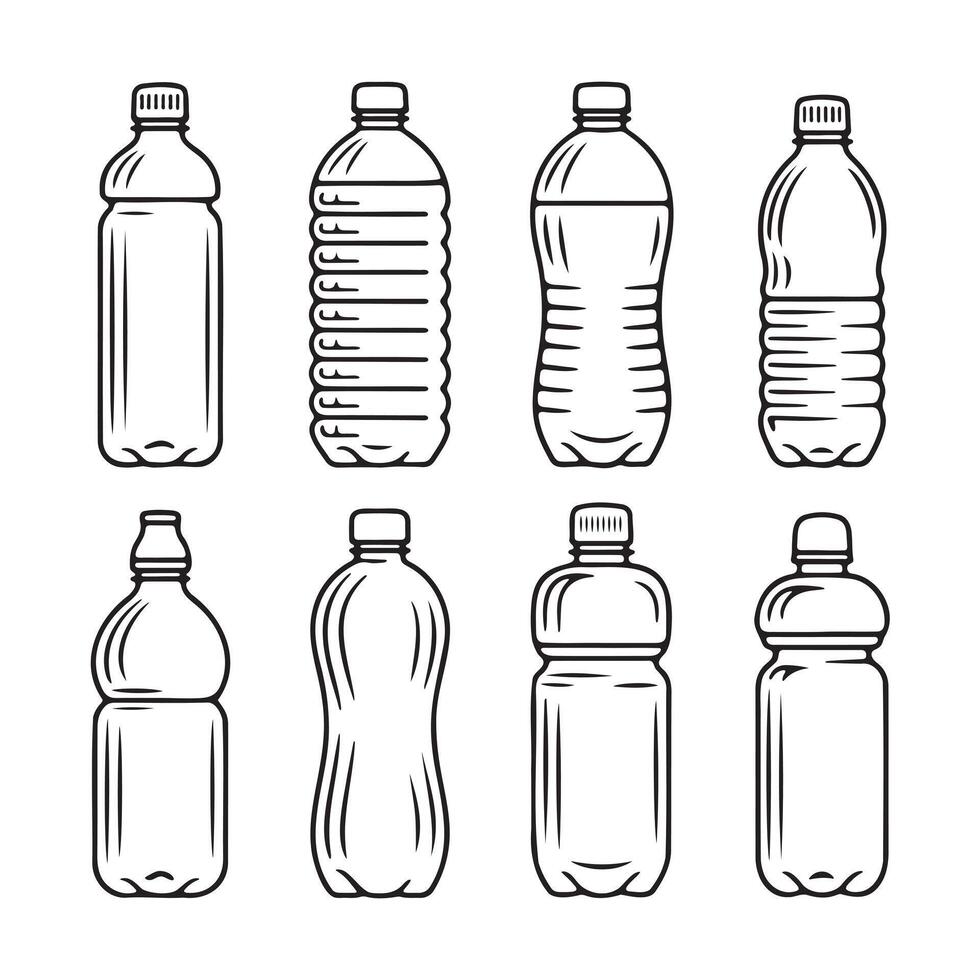 Illustration of Various Plastic Bottle Designs vector