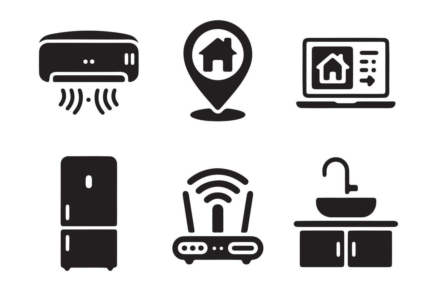 Smart Home Appliances and Devices Icons vector