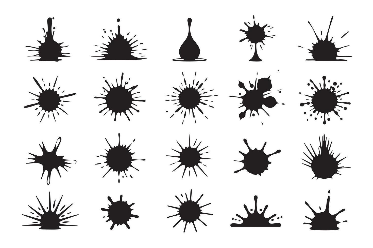 Collection of Ink Blot and Splash Illustrations vector