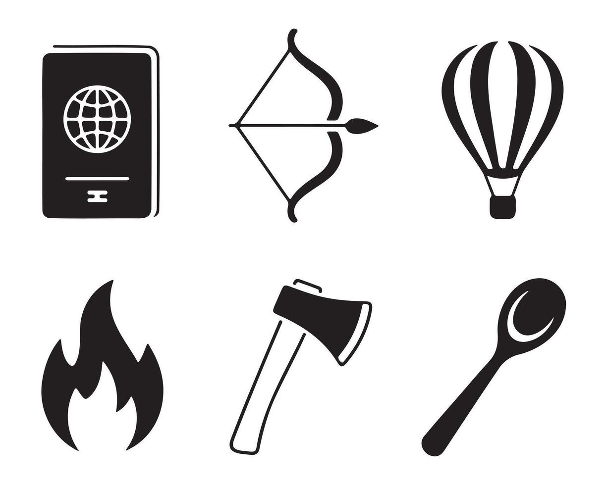 Adventure and Travel Icons Set in Flat Design vector
