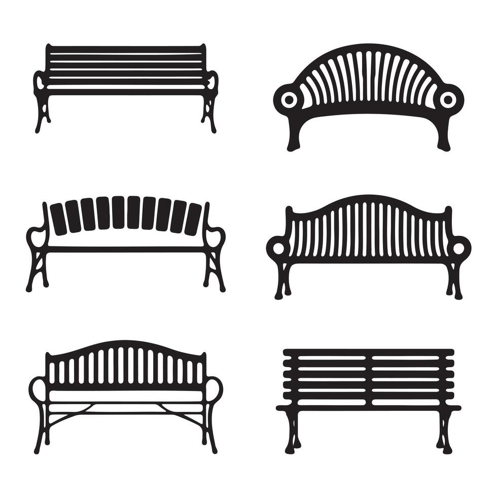 Illustration of Different Park Benches vector