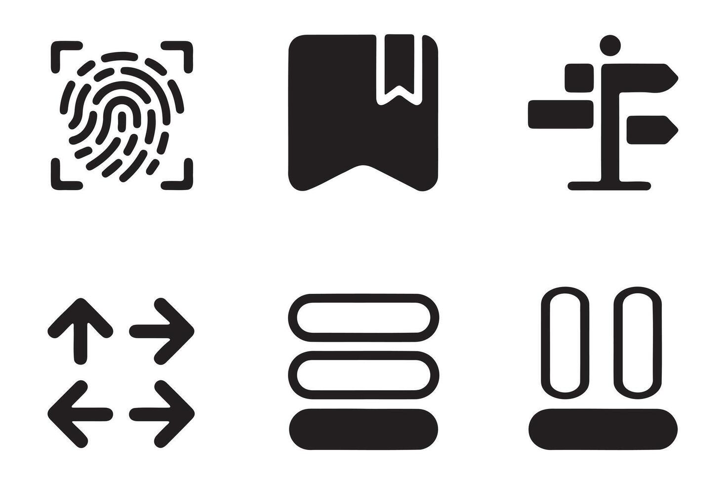 Simple Black Icons Set for Digital Interface Design vector