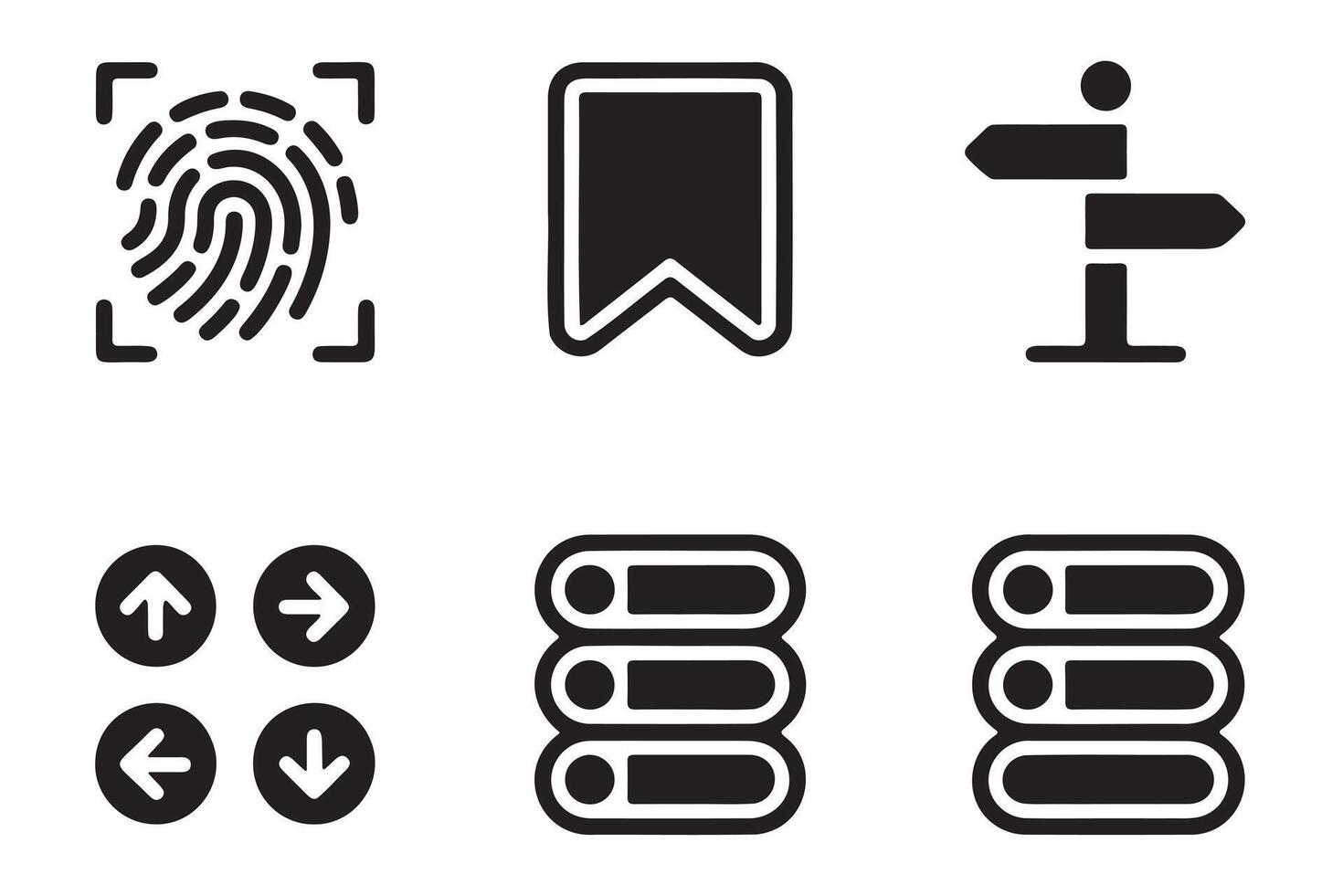 Set of Simple Icons for Digital Interface Design vector