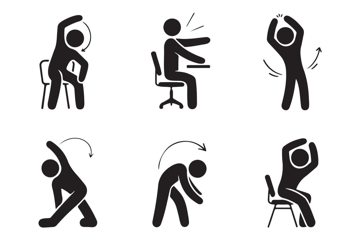 Office Stretches Simple Exercises for Desk Workers vector