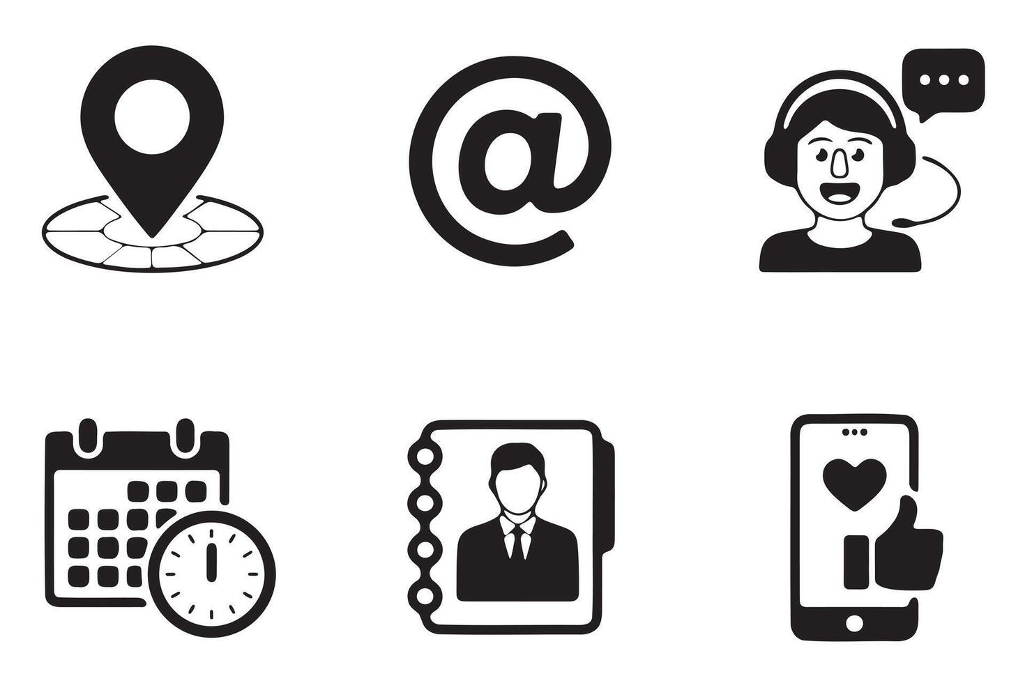 Essential Communication and Contact Icons Set vector