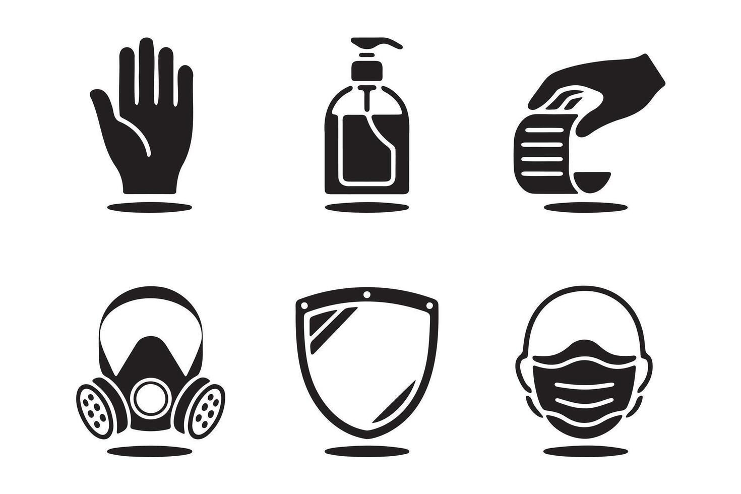 Essential Protective Measures Icons for Health and Safety vector