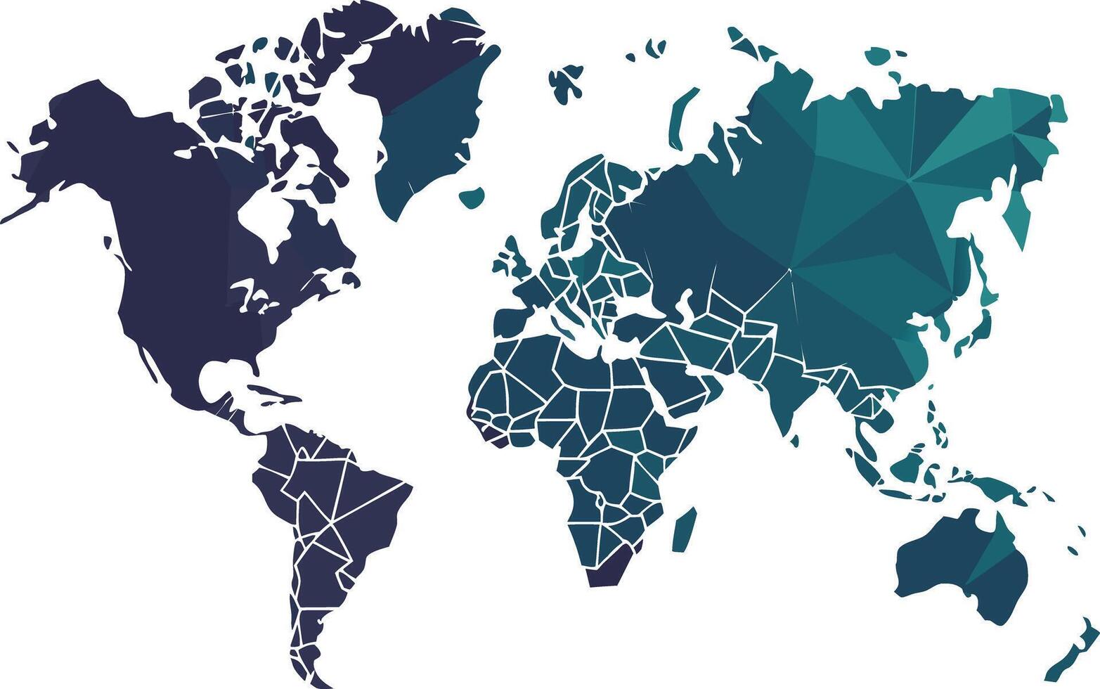 A unique low poly world map vector