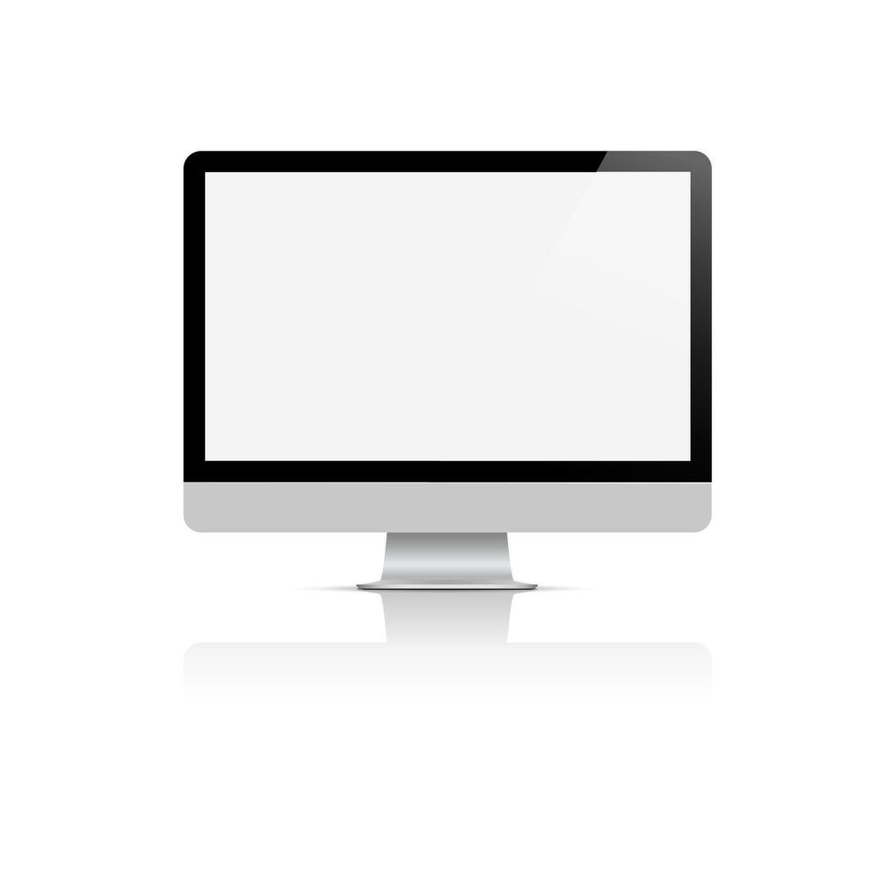 Realistic monitor on white background vector